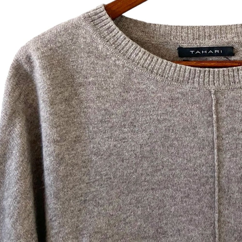 Tahari Gray Crew Neck Sweater - Picture 4 of 12